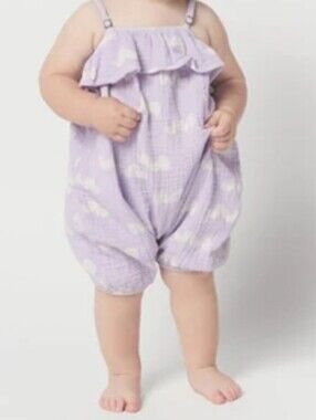Bobo Choses Lavender Organic Cotton Muslin Bubble Romper 2/3T